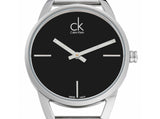 Buy Shop Calvin Klein Stately Black Dial Silver Steel Strap Watch for Women - K3G23121 USA Online
