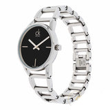 Buy Shop Calvin Klein Stately Black Dial Silver Steel Strap Watch for Women - K3G23121 USA Online