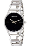 Buy Shop Calvin Klein Stately Black Dial Silver Steel Strap Watch for Women - K3G23121 USA Online