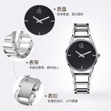 Buy Shop Calvin Klein Stately Black Dial Silver Steel Strap Watch for Women - K3G2312S USA Online