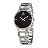 Buy Shop Calvin Klein Stately Black Dial Silver Steel Strap Watch for Women - K3G2312S USA Online