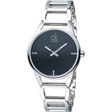 Buy Shop Calvin Klein Stately Black Dial Silver Steel Strap Watch for Women - K3G2312S USA Online