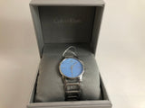 Buy Shop Calvin Klein Stately Blue Mother of Pearl Dial Silver Steel Strap Watch for Women - K3G2312N USA Online