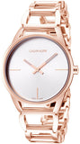 Buy Shop Calvin Klein Stately White Dial Rose Gold Steel Strap Watch for Women - K3G23626 USA Online
