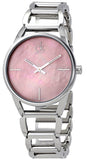 Buy Shop Calvin Klein Stately Pink Mother of Pearl Dial Silver Steel Strap Watch for Women - K3G2312E USA Online