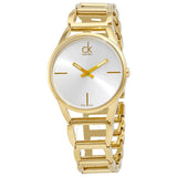 Buy Shop Calvin Klein Stately Silver Dial Gold Steel Strap Watch for Women - K3G23526 USA Online