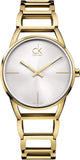 Buy Shop Calvin Klein Stately Silver Dial Gold Steel Strap Watch for Women - K3G23526 USA Online