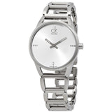 Buy Shop Calvin Klein Stately Silver Dial Silver Steel Strap Watch for Women - K3G2312W USA Online