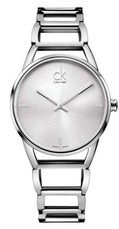 Buy Shop Calvin Klein Stately Silver Dial Silver Steel Strap Watch for Women - K3G2312W USA Online