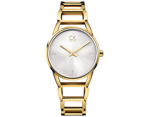 Buy Shop Calvin Klein Stately White Dial Gold Steel Strap Watch for Women - K3G2352W USA Online