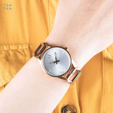 Buy Shop Calvin Klein Stately White Dial Gold Steel Strap Watch for Women - K3G2362W USA Online