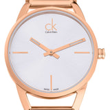 Buy Shop Calvin Klein Stately White Dial Rose Gold Steel Strap Watch for Women - K3G23626 USA Online
