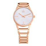 Buy Shop Calvin Klein Stately White Dial Rose Gold Steel Strap Watch for Women - K3G23626 USA Online