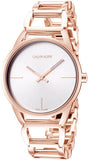 Buy Shop Calvin Klein Stately White Dial Rose Gold Steel Strap Watch for Women - K3G23626 USA Online