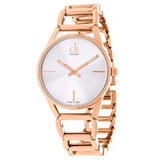 Buy Shop Calvin Klein Stately White Dial Rose Gold Steel Strap Watch for Women - K3G23626 USA Online