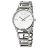 Buy Shop Calvin Klein Stately White Dial Silver Steel Strap Watch for Women - K3G23126 USA Online