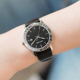 Buy Shop Calvin Klein Steady Black Dial Black Leather Strap Watch for Women - K7Q211C1 USA Online