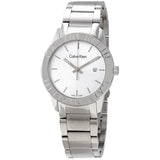 Buy Shop Calvin Klein Steady Silver Dial Silver Steel Strap Watch for Women - K7Q21146 USA Online