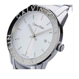 Buy Shop Calvin Klein Steady Silver Dial Silver Steel Strap Watch for Women - K7Q21146 USA Online