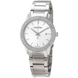 Buy Shop Calvin Klein Steady Silver Dial Silver Steel Strap Watch for Women - K7Q21146 USA Online