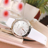 Buy Shop Calvin Klein Steady Silver Dial White Leather Strap Watch for Women - K7Q211L6 USA Online