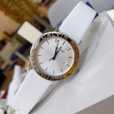Buy Shop Calvin Klein Steady Silver Dial White Leather Strap Watch for Women - K7Q211L6 USA Online