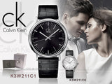 Buy Shop Calvin Klein Surround Black Dial Black Leather Strap Watch for Men - K3W211C1 USA Online