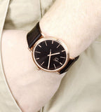 Buy Shop Calvin Klein Surround Black Dial Black Leather Strap Watch for Men - K3W216C1 USA Online