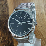 Buy Shop Calvin Klein Surround Black Dial Silver Mesh Bracelet Watch for Men - K3W21121 USA Online