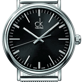 Buy Shop Calvin Klein Surround Black Dial Silver Mesh Bracelet Watch for Men - K3W21121 USA Online