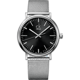 Buy Shop Calvin Klein Surround Black Dial Silver Mesh Bracelet Watch for Men - K3W21121 USA Online