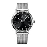 Buy Shop Calvin Klein Surround Black Dial Silver Mesh Bracelet Watch for Men - K3W21121 USA Online