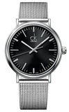 Buy Shop Calvin Klein Surround Black Dial Silver Mesh Bracelet Watch for Men - K3W21121 USA Online