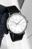 Buy Shop Calvin Klein Surround Silver Dial Black Leather Strap Watch for Men - K3W211C6 USA Online