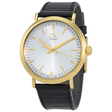 Buy Shop Calvin Klein Surround Silver Dial Black Leather Strap Watch for Men - K3W215C6 USA Online