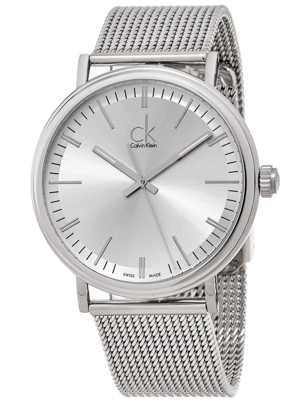 Buy Shop Calvin Klein Surround Silver Dial Silver Mesh Bracelet Watch for Men - K3W21126 USA Online