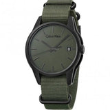 Buy Shop Calvin Klein Tone Green Dial Green NATO Strap Watch for Men - K7K514WL USA Online