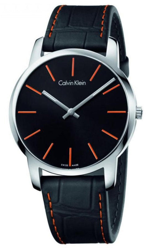 Buy Shop Calvin Klein City Black Dial Black Leather Strap Watch for Men - K2G211C1 USA Online