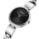 Buy Shop Calvin Klein Wavy Black Dial Silver Steel Strap Watch for Women - K9U23141 USA Online