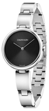 Buy Shop Calvin Klein Wavy Black Dial Silver Steel Strap Watch for Women - K9U23141 USA Online
