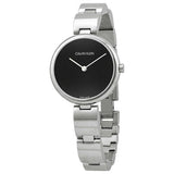 Buy Shop Calvin Klein Wavy Black Dial Silver Steel Strap Watch for Women - K9U23141 USA Online