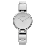 Buy Shop Calvin Klein Wavy Silver Dial Silver Steel Strap Watch for Women - K9U23146 USA Online
