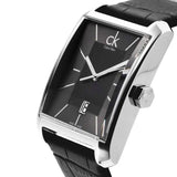 Buy Shop Calvin Klein Window Black Dial Black Leather Strap Watch for Men - K2M21107 USA Online