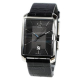 Buy Shop Calvin Klein Window Black Dial Black Leather Strap Watch for Men - K2M21107 USA Online