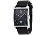 Buy Shop Calvin Klein Window Black Dial Black Leather Strap Watch for Men - K2M21107 USA Online
