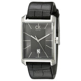 Buy Shop Calvin Klein Window Black Dial Black Leather Strap Watch for Men - K2M21107 USA Online