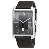 Buy Shop Calvin Klein Window Black Dial Black Leather Strap Watch for Men - K2M21107 USA Online
