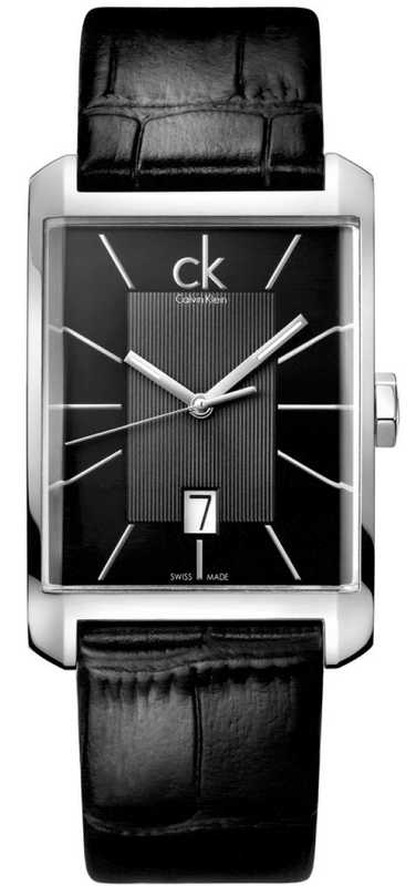 Buy Shop Calvin Klein Window Black Dial Black Leather Strap Watch for Men - K2M21107 USA Online