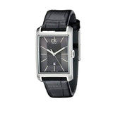 Buy Shop Calvin Klein Window Black Dial Black Leather Strap Watch for Men - K2M23107 USA Online