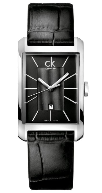 Buy Shop Calvin Klein Window Black Dial Black Leather Strap Watch for Men - K2M23107 USA Online